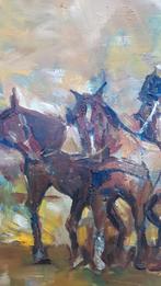 Jaap Hiddink Schilderij - Paarden op de Veluwe, Ophalen of Verzenden