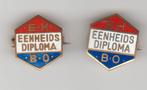 Ehbo eenheidsdiploma 2 diverse emaille oude broches, Verzenden, Zo goed als nieuw, Overige onderwerpen