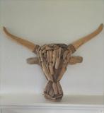 Wanddecoratie dier hout buffel, Huis en Inrichting, Ophalen, Zo goed als nieuw