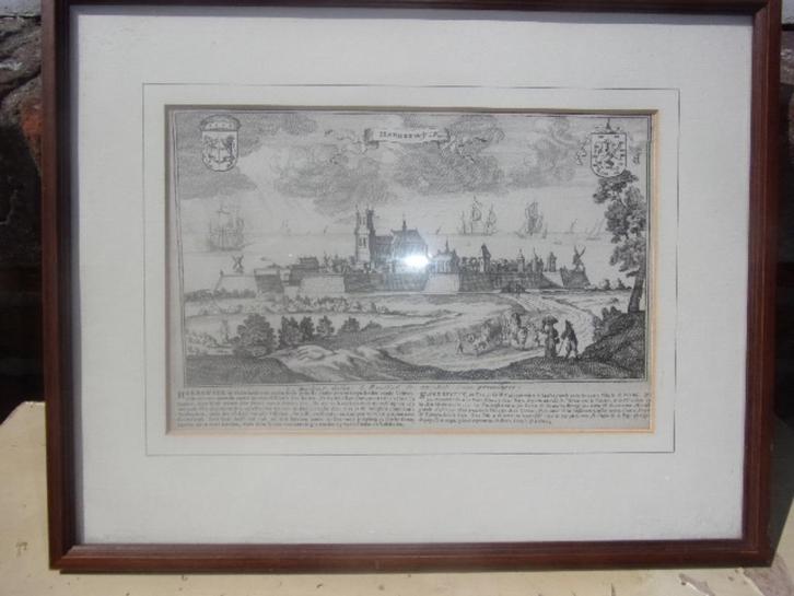 Harderwijk. Bouttats en Peeters. gravure / ets 1674, Antiek en Kunst, Kunst | Etsen en Gravures, Ophalen of Verzenden