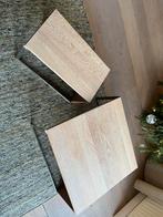 Twee Arco bijzettafels - massief eiken - design, Huis en Inrichting, Tafels | Bijzettafels, Ophalen, Minder dan 45 cm, Minder dan 55 cm