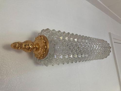 Zee egel ronde rol glazen kristal wandlamp gouden ornamenten, Huis en Inrichting, Lampen | Wandlampen, Zo goed als nieuw, Glas
