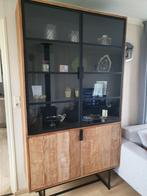 Teakhout kast, metalen frame, Huis en Inrichting, Kasten | Buffetkasten, Ophalen, Met deur(en), 100 tot 150 cm, 200 cm of meer