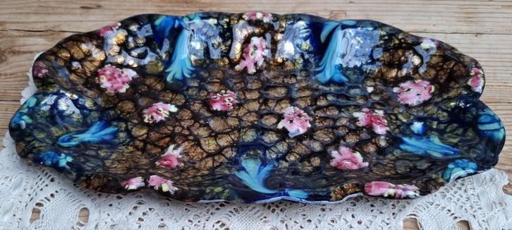 Frans brocante geëmailleerd schaaltje / vide poche, Antiek en Kunst, Antiek | Emaille, Ophalen of Verzenden