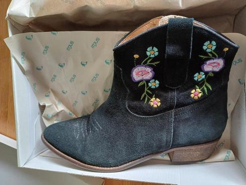 leuke festival western laarzen, echt leer, 40, Kleding | Dames, Schoenen, Gedragen, Lage of Enkellaarzen, Zwart, Ophalen of Verzenden