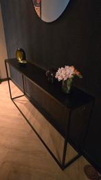 Strakke zwarte wandtafel/sidetable, Huis en Inrichting, Tafels | Sidetables, Ophalen, Zo goed als nieuw, 25 tot 50 cm, Rechthoekig
