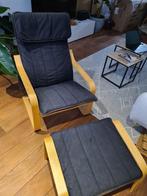 Ikea arm chair & foot rest - POÄNG, Huis en Inrichting, Fauteuils, 75 tot 100 cm, Gebruikt, 75 tot 100 cm, Hout