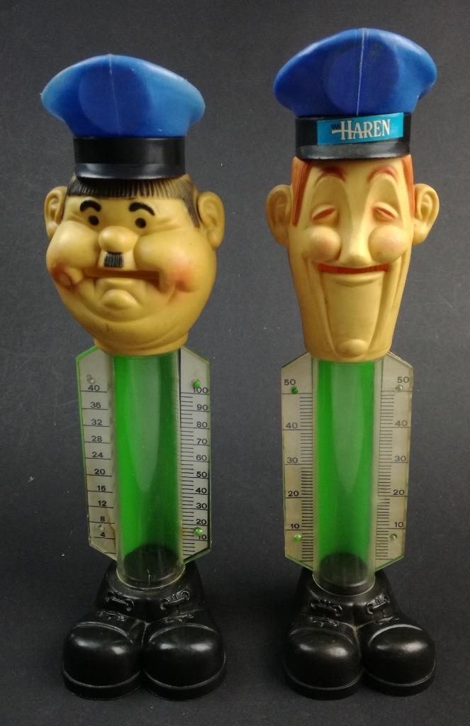 Stan Laurel & Oliver Hardy 2x Spaarpot / Spaarbuis, Verzamelen, Spaarpotten, Gebruikt, Strip- of Tekenfilmfiguur, Kunststof, Verzenden