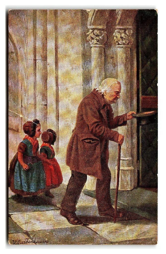 Gerstenhauer, Man met kinderen. Lees beschrijving, Verzamelen, Ansichtkaarten | Themakaarten, Ongelopen, Voor 1920, Overige thema's