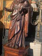 Houten maria met kindje jezus op console, Antiek en Kunst, Ophalen of Verzenden