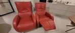 Handmatig verstelbare relax fauteuilles, Huis en Inrichting, Fauteuils, Ophalen, Gebruikt, Minder dan 75 cm, Leer