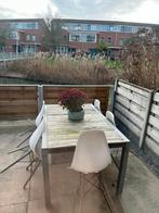 tuinset met tafel en stoelen, Ophalen, 4 zitplaatsen, Gebruikt, Eettafel