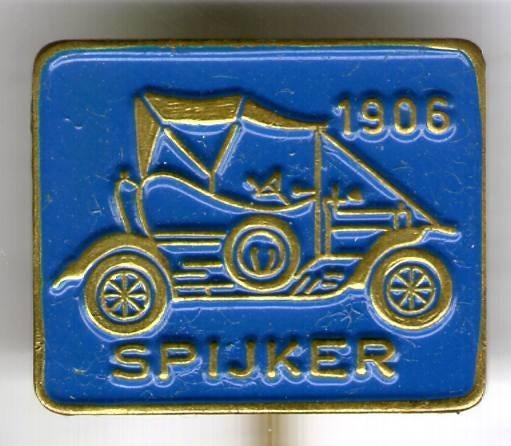 Spijker 1906 blauw op koper oldtimer auto speldje ( D_036a ), Verzamelen, Verzenden, Zo goed als nieuw, Transport, Speldje of Pin