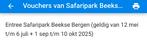 Safaripark beekse bergen entree ticket 1x €24, Eén persoon, Dierentuinbon