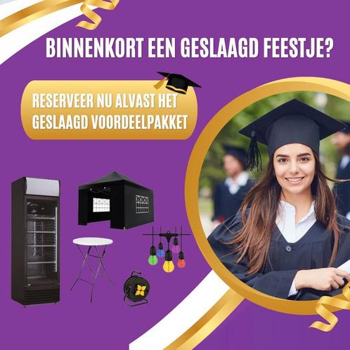 Geslaagd en wil je een feest geven? Huur een voordeelpakket, Hobby en Vrije tijd, Feestartikelen | Verhuur, Zo goed als nieuw