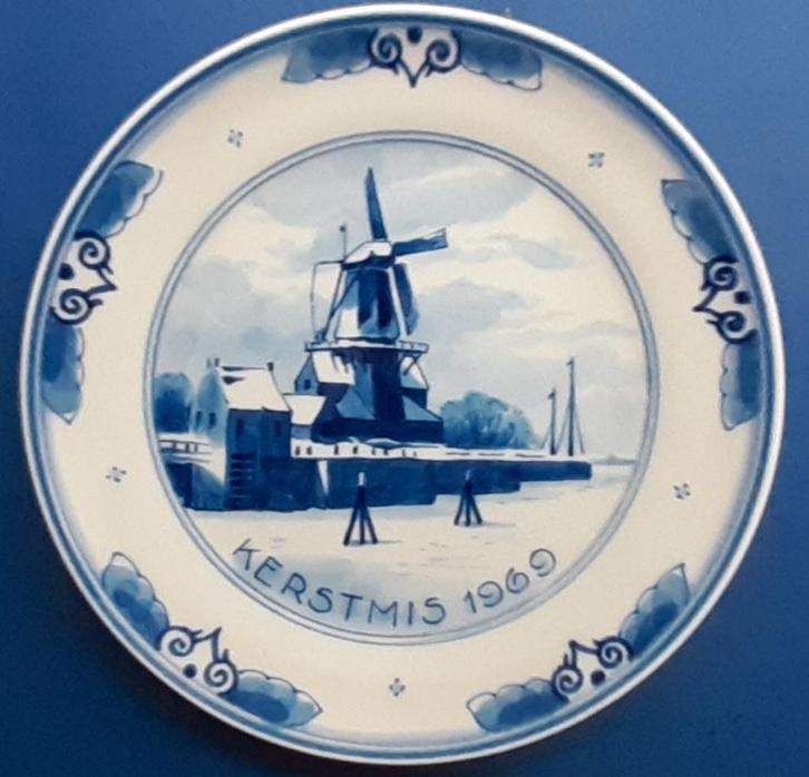 Kerstmis 1969 Porceleyne Fles 168cm (6) Molen Haven Gorichem, Antiek en Kunst, Antiek | Wandborden en Tegels, Verzenden