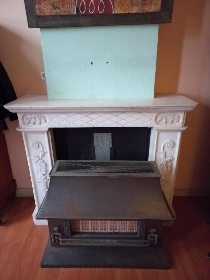 Wit marmeren mantel, Huis en Inrichting, Haarden, Gebruikt, Overige soorten, Ophalen