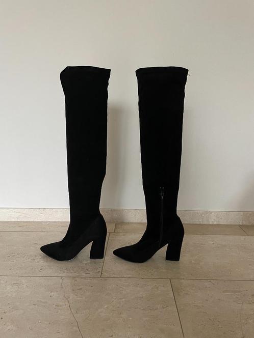 Z.g.a.n. zwarte over-knee laarzen maat 37, Kleding | Dames, Schoenen, Zo goed als nieuw, Hoge laarzen, Zwart, Verzenden