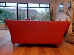 2,5 zits bank Montel oranje / rood leer, Ophalen, Gebruikt, 150 tot 200 cm, Tweepersoons