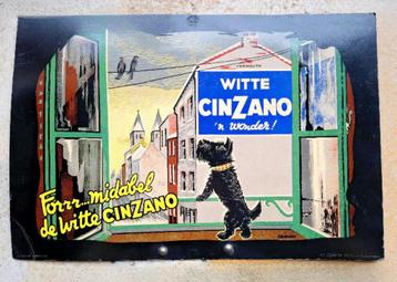 Witte Cinzano 🍸 reclamekarton ❖ 27 cm x 40cm ❖ 1955 beschikbaar voor biedingen