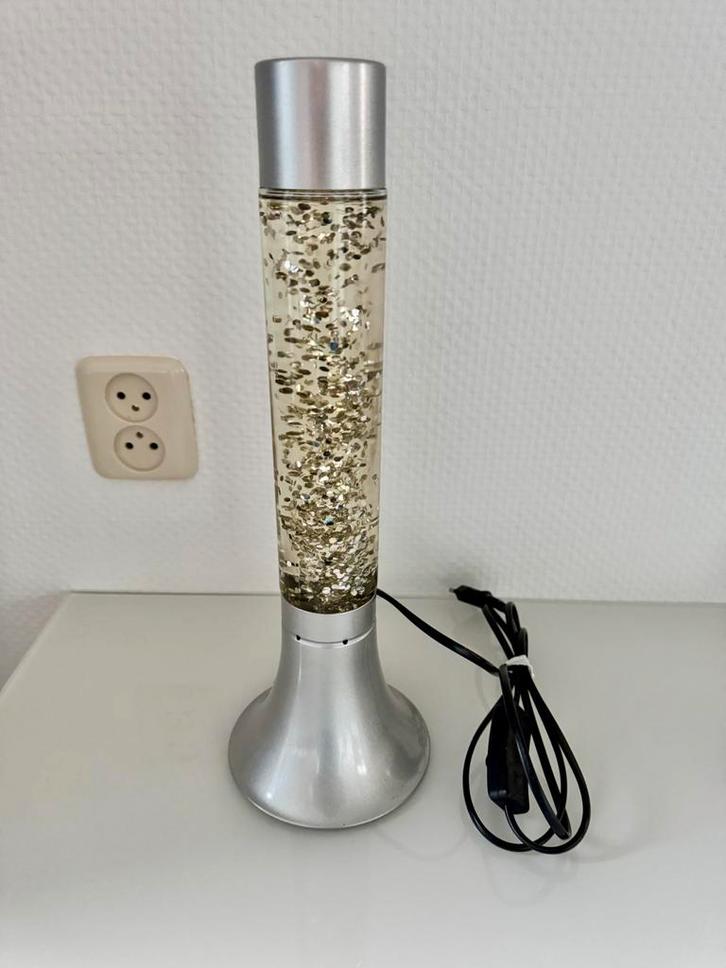 Mooie glitterlamp met nieuwe gloeilamp!, Huis en Inrichting, Lampen | Tafellampen, Zo goed als nieuw, Minder dan 50 cm, Ophalen