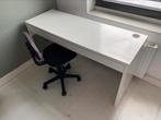 Bureau ‘Micke’ (wit) inclusief bureaustoel (zwart), Huis en Inrichting, Bureaus, Gebruikt, Ophalen, Bureau