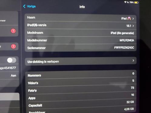 iPad 8e generatie 32GB met hoes, Computers en Software, Apple iPads, Gebruikt, Apple iPad, Wi-Fi, 10 inch, 32 GB, Grijs, Ophalen of Verzenden