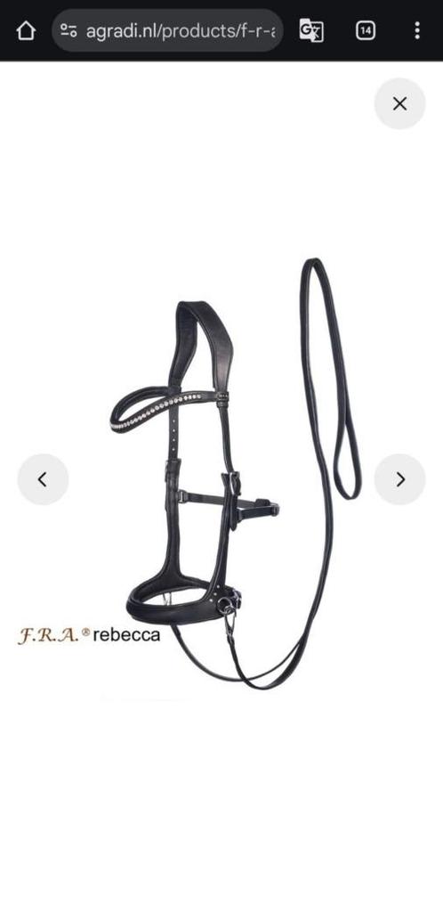 F.R.A. Bitloos Hoofdstel Rebecca Side Pull Softleder Full, Dieren en Toebehoren, Paarden en Pony's | Hoofdstellen en Tuigage, Nieuw