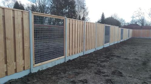 21-planks Douglas schutting - grijs glad beton, Tuin en Terras, Schuttingen, Nieuw, Hout, 1 tot 2 meter, Ophalen of Verzenden