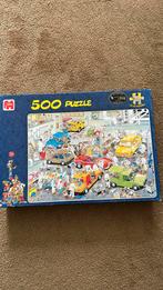 Jan van Haasteren puzzel, in de autospuiterij, 500 stukjes, Ophalen of Verzenden, 500 t/m 1500 stukjes, Gebruikt, Legpuzzel