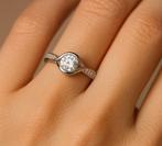 Saffier ring maat 17.5mm, Overige materialen, Nieuw, Ophalen of Verzenden, 17 tot 18