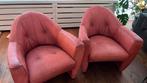 2 Roze Leolux stoelen Carabita in leer, Ophalen, Gebruikt, Eenpersoons, Minder dan 150 cm
