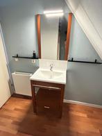 Badkamermeubel met Hans Grohe mengkraan en spiegel, Doe-het-zelf en Verbouw, Sanitair, Ophalen, Gebruikt, Chroom, Wastafel