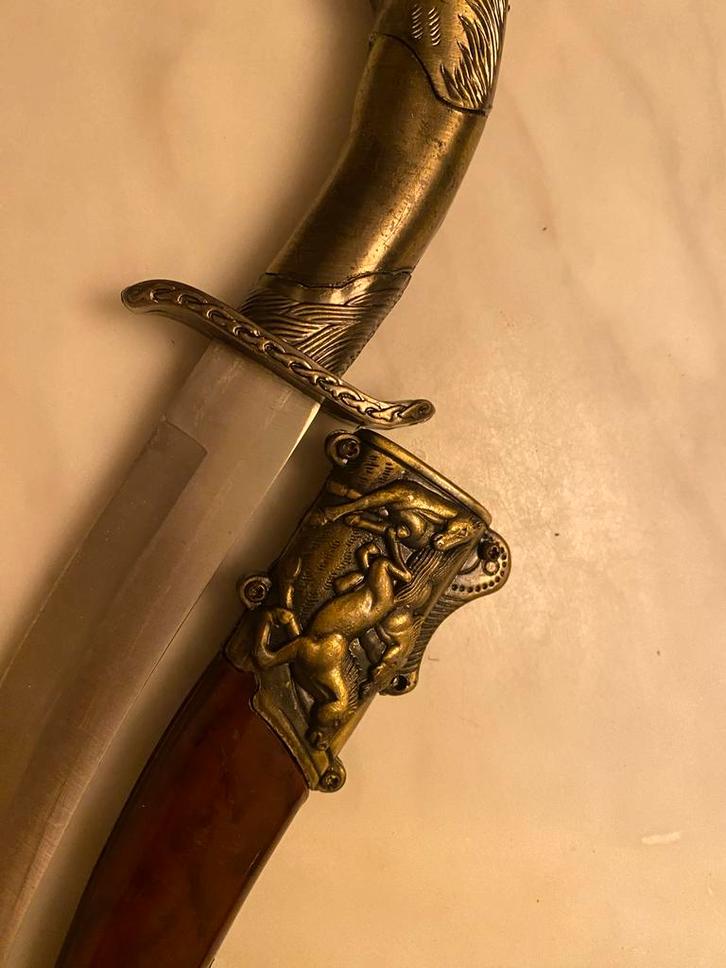 Perzische Dolk met Schede - Paardenmotief, Verzamelen, Militaria | Algemeen, Overige soorten, Overige gebieden, Ophalen of Verzenden