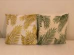 2x sierkussen met palm print, 45x45 cm, Ophalen of Verzenden, Zo goed als nieuw, Groen, Vierkant