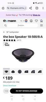 Gratis tip: Thomann 18 inch woofer 189 euro 2000 Watt peak., Witgoed en Apparatuur, Ophalen of Verzenden, Nieuw