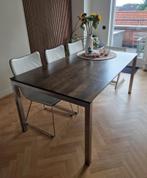 Nette, moderne H&H eetkamertafel met RVS poten - 180 x 100, Huis en Inrichting, Tafels | Eettafels, Ophalen, 50 tot 100 cm, Zo goed als nieuw