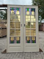 Set schuif / en-suite deuren met glas in lood 215x142cm., Antiek en Kunst, Ophalen