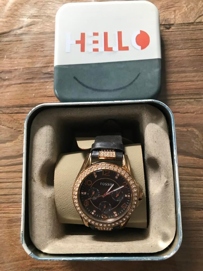 Fossil Dameshorloge - Gebruikt, Sieraden, Tassen en Uiterlijk, Horloges | Dames, Staal, Fossil, Polshorloge, Ophalen of Verzenden