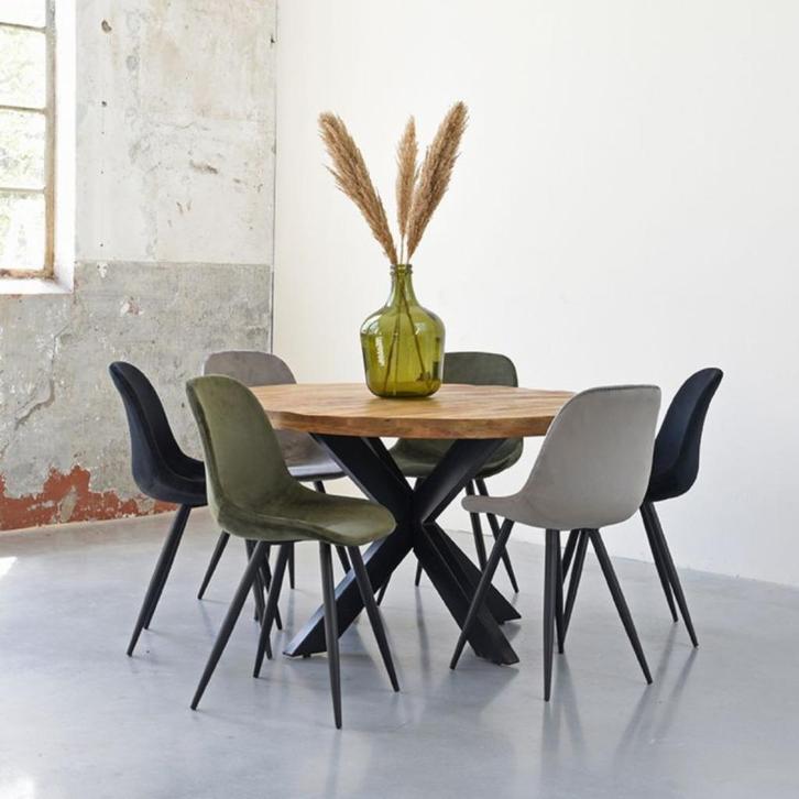 Showroom uitverkoop eettafelstoel Capri label 51, Huis en Inrichting, Stoelen, Nieuw, Vijf, Zes of meer stoelen, Metaal, Stof