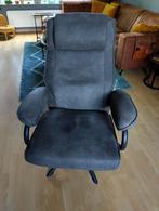 Relaxfauteuil Vincent incl. hocker - Stof Preston *antraciet, Huis en Inrichting, Ophalen, 75 tot 100 cm, Zo goed als nieuw, Metaal
