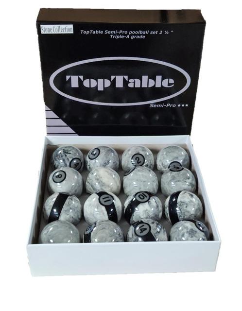 Poolballen TopTable Super A-Grade Stone Collection 57,2mm, Sport en Fitness, Biljarten en Poolen, Nieuw, Keu of Ballen, Ophalen of Verzenden