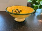 Handbeschilderde Fruitschaal met Olijfmotief - Geel/Groen, Ophalen of Verzenden