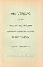 100ste verslag van het friesch genootschap 1936, Verzenden, Friesch genootschap, 20e eeuw of later, Gelezen