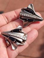 Vintage 1980 modernist oorbellen met steentjes, Sieraden, Tassen en Uiterlijk, Oorbellen, Ophalen of Verzenden, Zo goed als nieuw