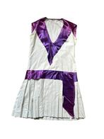 Jaren ’50 witte mini-jurk met lila zijden details maat S, Ophalen of Verzenden, Zo goed als nieuw, Carnaval