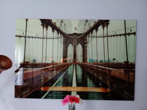 Glas Schilderij Brooklyn Bridge 100x150cm, Antiek en Kunst, Kunst | Schilderijen | Modern, Ophalen