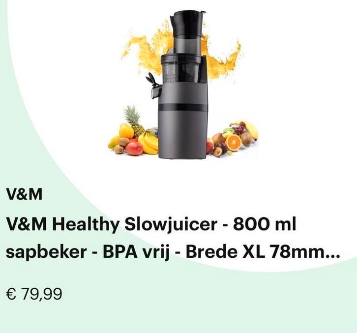 Slowjuicer - Verse sappen makkelijk gemaakt!, Witgoed en Apparatuur, Juicers, Nieuw, Slowjuicer, Elektrisch, Ophalen