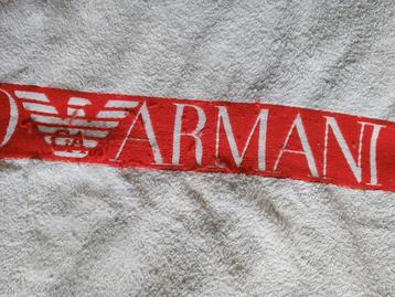 Armani Strand of Badlaken met logo rood beschikbaar voor biedingen