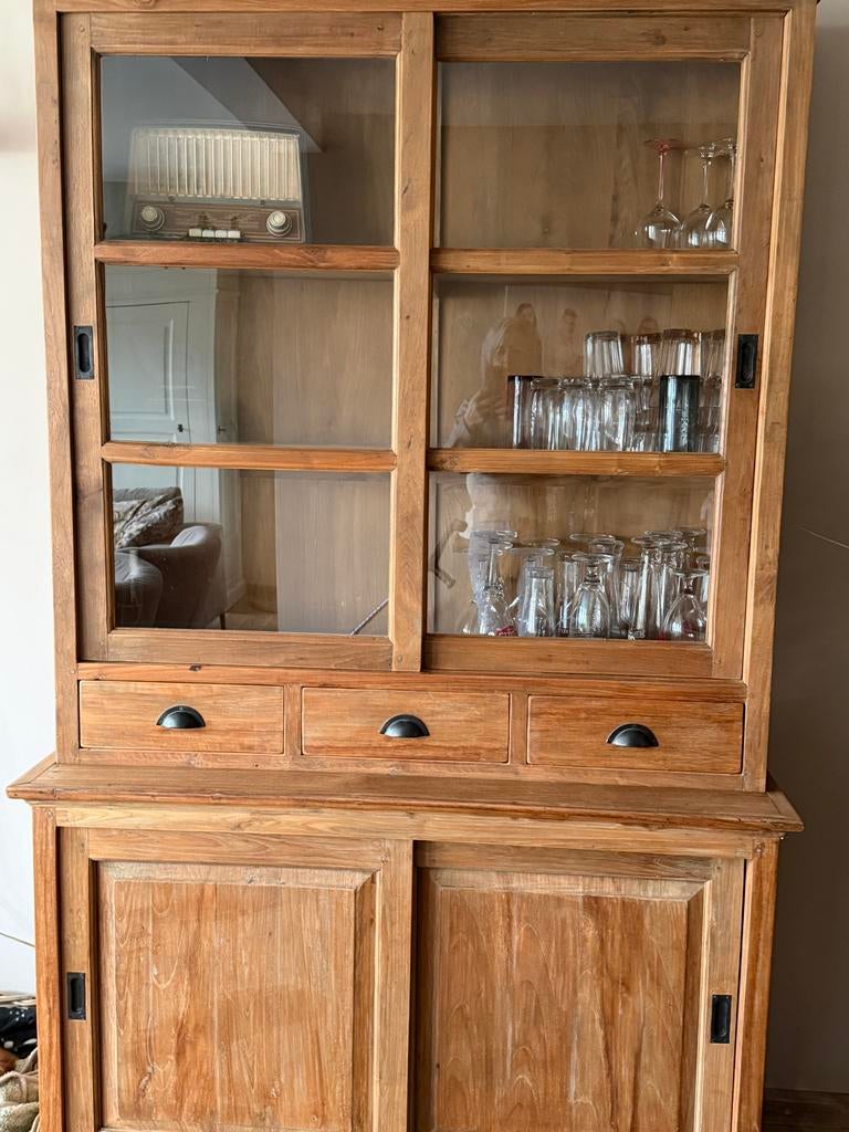 Teak buffetkast, Huis en Inrichting, Ophalen, Met deur(en), 200 cm of meer, Teakhout